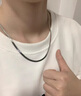 蔓笙男士项链潮流蛇骨链钛钢锁骨刀片扁颈链欧美简约女百搭嘻哈潮酷 蛇骨链【长50cm* 5mm】 实拍图