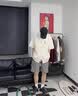 DESSO唐狮集团长袖衬衫男春秋季翻领衬衣印花潮流宽松上衣 白色 XL 实拍图