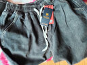 西域骆驼（VANCAMEL）牛仔裤男宽松直筒休闲韩版垂感阔腿九分裤子男牛仔长裤 黑灰 2XL 实拍图