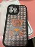 吟悦 适用苹果13/pro/max手机壳 iPhone新款卡通13mini全包镜头防摔网红硅胶皮纹软壳毛衣熊女款 (炫酷黑)毛衣熊黑-贈保护膜 苹果13promax 实拍图