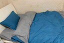 雅鹿亲肤磨毛四件套床单被套被罩学生宿舍单人三件套床上用品四季通用 宝蓝+浅灰【母婴皆宜 适合裸睡】 1.8m 床单款 四件套-被套180*220cm 实拍图
