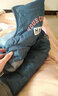 标点熊婴儿背带裤男女宝宝棉裤加绒加厚婴幼儿童背带棉裤小孩夹棉裤软牛仔裤子可开裆连体裤保暖裤外穿秋冬季 牛仔906款 100码 建议身高90-100 实拍图