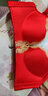 三芝行香港潮牌红色本命年红文胸套装女性感小胸聚拢结婚内衣女胸罩 大红色（套装） 34/75B 实拍图
