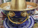 拜杰景泰蓝铜火锅碳电两用纯铜插电加厚多功能火锅铜锅火锅专用锅具 【蓝】双龙至尊款 34cm 实拍图