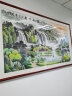 悠弦手绘真迹国画山水画办公室挂画中式客厅装饰画书房风水靠山图字画 流水生财 圆角桐木框 （红木色） 实木画框163*83厘米 实拍图