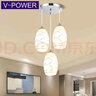 V-POWER 餐吊灯现代简约led圆形餐厅吊灯三头 北欧田园创意吧台饭厅灯具 椭圆款圆盘三头 实拍图