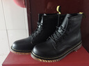 古卡顿牛皮马丁靴男冬季高帮男鞋加绒真皮男靴雪地男士棉鞋东北大头皮靴 黑黄 鞋带八孔 加绒 41 实拍图