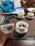 观复博物馆 三才盖碗功夫茶具泡茶杯 中式吉祥纹茶具套装 景德镇茶杯三多纹饰盖碗套装茶具礼品套装 三多盖碗套装 实拍图