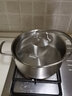 Momscook 不锈钢煲汤锅电磁炉通用火锅复底火锅盆平底双耳汤锅锅具 22x8cm小火锅（MT2208） 22cm 实拍图