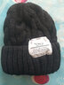 黛米安妮莎帽子女秋冬韩版ins网红风格纯色麻花毛线帽子女秋冬季学生情侣潮款保暖针织帽百搭护耳包头冷帽 布标-黑色 松紧弹力 实拍图