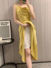 娆蝶打底衬裙女夏季桑蚕丝针织真丝半身衬裙薄款半身裙蕾丝防走光半裙 肤色 L 实拍图