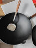 铁工房铸铁锅炒锅等离子不易锈圆底平底加厚无涂层不易粘炒菜锅锅具 不锈炒锅（玻璃盖）圆底 33cm 实拍图