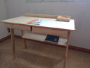 北欧实木书桌学生写字桌子现代简约家用台式笔记本电脑桌办公桌带抽屉中学生写字台 单书桌升级版[原木色] 1.0*0.55米双抽屉 实拍图