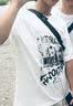 至涛 短袖T恤男夏季潮流潮牌印花宽松体恤情侣港风休闲百搭半袖五分袖 B290白【单件装】 L (适合105-125斤) 实拍图