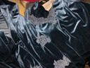 KJ法国KJ睡衣女性感吊带金丝绒睡裙睡袍三件套装冬季珊瑚绒家居服 蓝色 L (109-123斤) 晒单实拍图