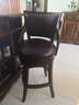 创运美式乡村酒吧椅头层牛皮吧台椅旋转实木高椅真皮高脚椅靠背柜台椅 高吧椅（坐高73CM） 实拍图