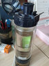 宜加美（YIJIAMEI） 双层玻璃杯防漏带盖水杯水壶便携茶水分离泡茶杯户外运动一键开盖车载 B77 宝蓝色 480ml 实拍图