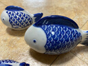 LICHEN景德镇中式古典青花小摆件陶瓷漂浮鱼鱼缸装饰观赏工艺 大小五个 实拍图