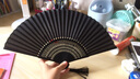 絲兿堂中国风折扇女士樱花折扇真丝混纺扇子拍照旗袍折扇舞蹈扇风女扇子 樱花起舞B 实拍图