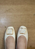 百丽踏单鞋女2025年春秋夏季新款仙女温柔孕妇鞋软底平底鞋子百搭豆豆鞋 米白色 40 (250mm) 实拍图