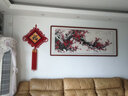 迅典梅花手绘国画中式梅开五福客厅装饰画喜上眉梢挂画沙发背景墙字画 梅开五福 实木带框83*203厘米 实拍图