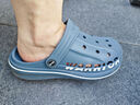 回力洞洞拖鞋休闲室内户外轻便透气不易滑包头沙滩鞋HL03271蓝灰39码 实拍图