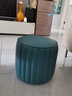 孜度小凳子家用矮凳皮凳子沙发凳换鞋凳小圆皮墩子沙发凳圆形南瓜凳子 孔雀蓝 32cm 高（直径32cm） 实拍图