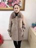 欧巴顿 妈妈装仿皮草黄金貂中老年女秋冬装毛呢外套中长款加厚保暖上衣 卡其色 厚款 2XL 【建议100-115斤】 实拍图