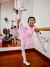 铁箭（TIEJIAN） 儿童舞蹈服女童练功形体服蓬蓬裙连体服芭蕾舞演出服培训班服装 粉红色短袖 110cm 实拍图