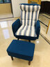 积木部落 懒人沙发电脑椅子电竞椅书房老板椅休闲旋转学习椅久坐舒适家用 蓝色条纹（增高款）+脚踏 实拍图