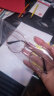 亨亚晟韩版复古文艺椭圆大框装饰眼镜架男女时尚金属平光镜眼镜 粉色 实拍图