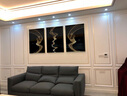 旭缘客厅装饰画现代别墅沙发背景墙抽象画餐厅卧室玄关壁画北欧挂画 A款三联画 40*60雅金(铝合金外框) 实拍图
