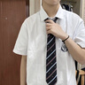 南笙范dk制服高中男女刺绣白衬衫短袖毕业照领带班服学生团体jk学院风 Q28衬衫【含领带】 M （适合90-115斤） 实拍图