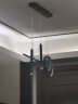 名家艺餐厅灯吊灯轻奢灯具现代简约饭厅餐桌吧台北欧极简长条创意设计感 ZY385-1000白光LED(黑) 实拍图