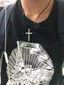 子午线十字架项链男士女款韩版时尚可配情侣项链十字吊坠钛钢饰品 搭配皮绳 男款一条 实拍图
