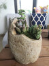 花目蓝（HUAMULAN） 创意多肉植物石头花盆 简约欧式仿青石肉肉盆栽 陶瓷花盆 个性复 款4 长18*宽17*高10cm 实拍图