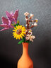 俐智（Loz）花束组装小颗粒积木玩具向日葵百合花花瓶玫瑰菊花装饰品鲜花DIY 一路向阳+橘红花瓶 实拍图