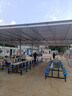 德睿聚 食堂餐桌椅学校公司员工工地餐桌椅服务区餐桌连体快餐桌椅组合 圆凳款  不锈钢（8人位） 实拍图