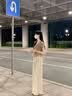 雪妃蓝琪休闲裤子女2026新款夏季女装小个子时尚气质穿搭显高显瘦阔腿裤 咖色上衣+卡其裤子 L 【建议100-120斤】 实拍图