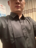 罗蒙（ROMON）休闲衬衫男长袖秋季免烫商务黑衬衣男士职业正装白衬衫男装中青年 黑色- 1件装 2XL 建议145-160斤 实拍图