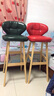 阿雨生活（Aulife） 美式实木创意时尚吧台椅 现代简约欧式复古高脚靠背高吧椅 家用吧台酒吧椅子 78原木架-火山红 实拍图