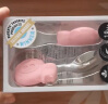 MARCUS&MARCUS儿童餐具宝宝婴儿不锈钢短柄学习训练勺叉辅食勺子套装 粉色 实拍图