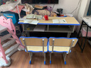 晶霄 儿童书桌学习桌椅套装 中小学生双人写字桌学校 可升降 双人课桌+椅 象牙白 实拍图