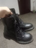 强人女靴侧拉链气质平跟马丁靴加绒保暖时尚女短靴 JDB263009 黑 37 实拍图