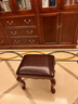 罗慕蒂森 欧式实木梳妆凳美式化妆台凳子真皮简约钢琴凳软包坐面凳子 褐色 实拍图