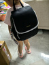 【商场同款】稻草人双肩包女新款时尚百搭韩版潮流女士背包大容量软皮旅行小书包 610016-4黑 实拍图