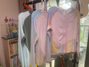 moodytiger儿童冰皮衣夏季男童防晒服凉感透气薄款女童防晒衣撞色防蚊皮肤衣 粉晶色|修身款,建议拍大一码 160 cm 实拍图