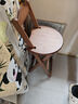 森之蕴吧台椅厨房靠背椅子客厅可折叠高脚椅酒吧椅实木家用餐椅灶台椅子 茶色中号免安装(适合厨房灶台) 实拍图