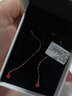 ZJUZ18K金耳线玫瑰金四叶草耳线女款au750长款耳环彩金耳钉送女友礼物 18K金四叶草耳线红色 一对 实拍图