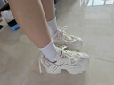 啄木鸟10CM隐形内增高老爹鞋女2025夏季小个子女鞋时尚休闲网面运动鞋女 米白色 含内增10CM 36 标准码 实拍图